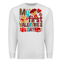 Oatmeal Heather my first valentines day Premium Sweatshirt - NancyCooperArtShop