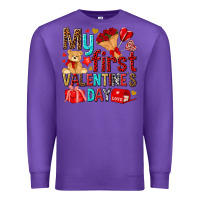 Purple my first valentines day Premium Sweatshirt - NancyCooperArtShop