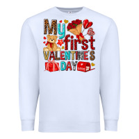 White my first valentines day Premium Sweatshirt - NancyCooperArtShop