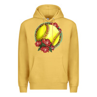 Antique Gold Western Softball With Roses Premium Hoodie - LillyAllenDesigns