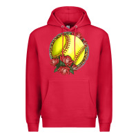 Cardinal Western Softball With Roses Premium Hoodie - LillyAllenDesigns
