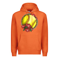 Carrot Western Softball With Roses Premium Hoodie - LillyAllenDesigns