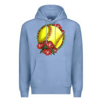 Colony Blue Western Softball With Roses Premium Hoodie - LillyAllenDesigns