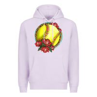 Lilac Western Softball With Roses Premium Hoodie - LillyAllenDesigns