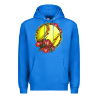 True Royal Western Softball With Roses Premium Hoodie - LillyAllenDesigns