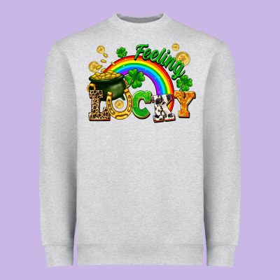 Feeling Lucky Heavyweight Sweatshirt Designed By Fadigitalartstudio