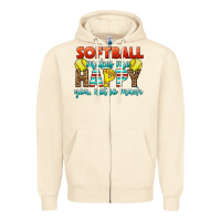 Sandshell Softball Makes Me Happy You, Not So Much Zipper Hoodie - LillyAllenDesigns