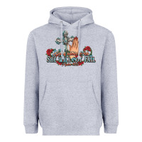 Heather Grey she will not fail psalm christian cross pray Heavyweight Hoodie - NancyCooperArtShop