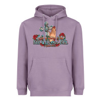 Lavender she will not fail psalm christian cross pray Heavyweight Hoodie - NancyCooperArtShop