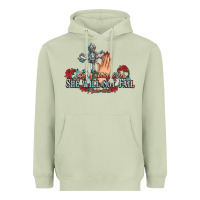 Matcha she will not fail psalm christian cross pray Heavyweight Hoodie - NancyCooperArtShop
