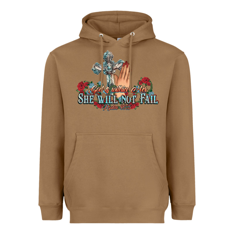 She Will Not Fail Psalm Christian Cross Pray Heavyweight Hoodie by NancyCooperArtShop | Teevron