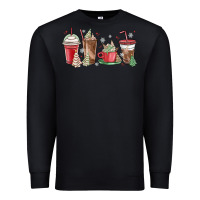 Black christmas tree cake and coffee cups Premium Sweatshirt - MaliasSmallBusiness