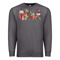 Charcoal Heather christmas tree cake and coffee cups Premium Sweatshirt - MaliasSmallBusiness
