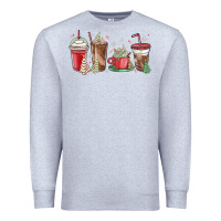 Heather Grey christmas tree cake and coffee cups Premium Sweatshirt - MaliasSmallBusiness