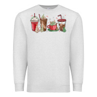 Oatmeal Heather christmas tree cake and coffee cups Premium Sweatshirt - MaliasSmallBusiness