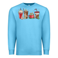 Ocean Blue christmas tree cake and coffee cups Premium Sweatshirt - MaliasSmallBusiness