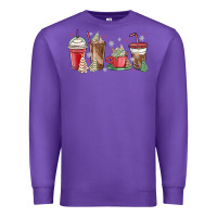 Purple christmas tree cake and coffee cups Premium Sweatshirt - MaliasSmallBusiness