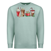 Seafoam christmas tree cake and coffee cups Premium Sweatshirt - MaliasSmallBusiness