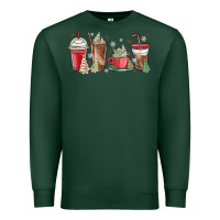 Sports Green christmas tree cake and coffee cups Premium Sweatshirt - MaliasSmallBusiness
