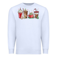 White christmas tree cake and coffee cups Premium Sweatshirt - MaliasSmallBusiness