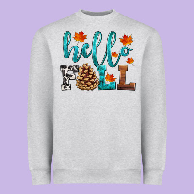 Hello Fall Heavyweight Sweatshirt Designed By Hra Design Shop