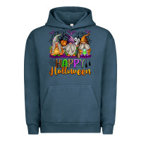 Pigment Midnight Navy Happy Halloween Gnomes Urban Hoodie - texasbilliewilder