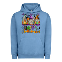 Pigment Pebble Blue Happy Halloween Gnomes Urban Hoodie - texasbilliewilder