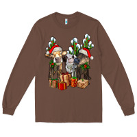 Chestnut western christmas cows and cactuses Long Sleeve Tee - AdoDesignShop