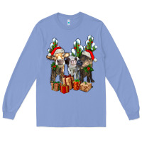 Colony Blue western christmas cows and cactuses Long Sleeve Tee - AdoDesignShop