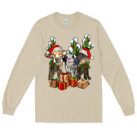 Mushroom western christmas cows and cactuses Long Sleeve Tee - AdoDesignShop