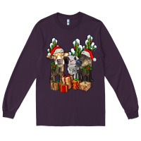 Plum western christmas cows and cactuses Long Sleeve Tee - AdoDesignShop