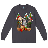 Smoke western christmas cows and cactuses Long Sleeve Tee - AdoDesignShop