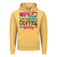 Wife Mother Coffee Lover Vintage Hoodie | Teevron