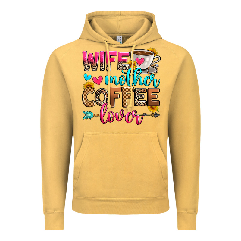 Wife Mother Coffee Lover Vintage Hoodie by Zillion Design Studio | Teevron