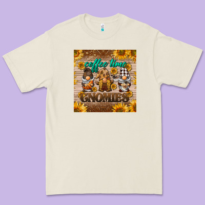 Coffee Time Gnomies Mug Coaster Premium Tee Designed By Barkaloodesign