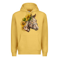 Antique Gold appaloosa horse with sunflowers Premium Hoodie - LillyAllenDesigns