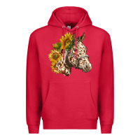 Cardinal appaloosa horse with sunflowers Premium Hoodie - LillyAllenDesigns