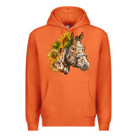 Carrot appaloosa horse with sunflowers Premium Hoodie - LillyAllenDesigns