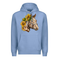 Colony Blue appaloosa horse with sunflowers Premium Hoodie - LillyAllenDesigns
