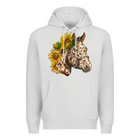 Dove Grey appaloosa horse with sunflowers Premium Hoodie - LillyAllenDesigns