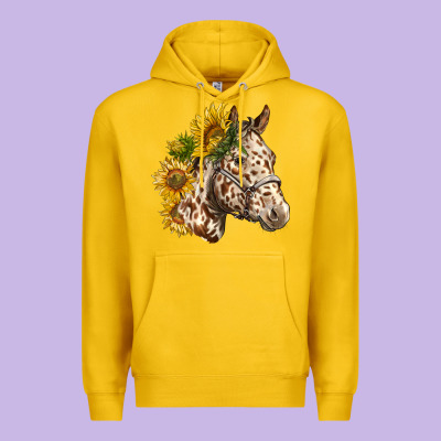 Appaloosa Horse With Sunflowers Premium Hoodie Designed By Lillyallendesigns