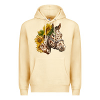 Pina Colada appaloosa horse with sunflowers Premium Hoodie - LillyAllenDesigns