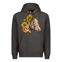 Smoke appaloosa horse with sunflowers Premium Hoodie - LillyAllenDesigns