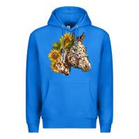 True Royal appaloosa horse with sunflowers Premium Hoodie - LillyAllenDesigns