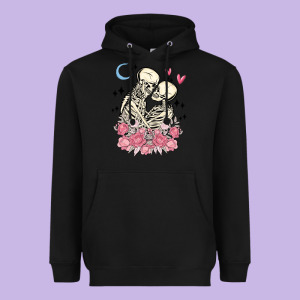 The Lovers Skeletons Heavyweight Hoodie Designed By Maliassmallbusiness