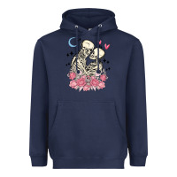 Navy the lovers skeletons Heavyweight Hoodie - MaliasSmallBusiness