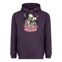 Plum the lovers skeletons Heavyweight Hoodie - MaliasSmallBusiness
