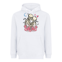 White the lovers skeletons Heavyweight Hoodie - MaliasSmallBusiness