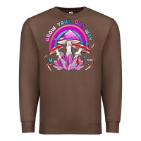 Chestnut grow your own way crystal and mushroom Premium Sweatshirt - MaliasSmallBusiness