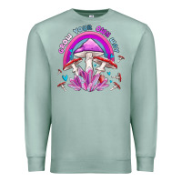 Seafoam grow your own way crystal and mushroom Premium Sweatshirt - MaliasSmallBusiness